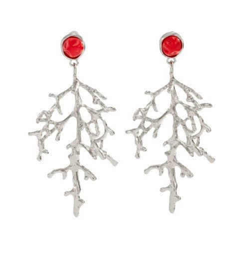 Aros “Rama de Coral” Plateado