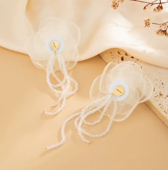 Aros cuentas de cristal – Accesorio Festivo y Bohemio