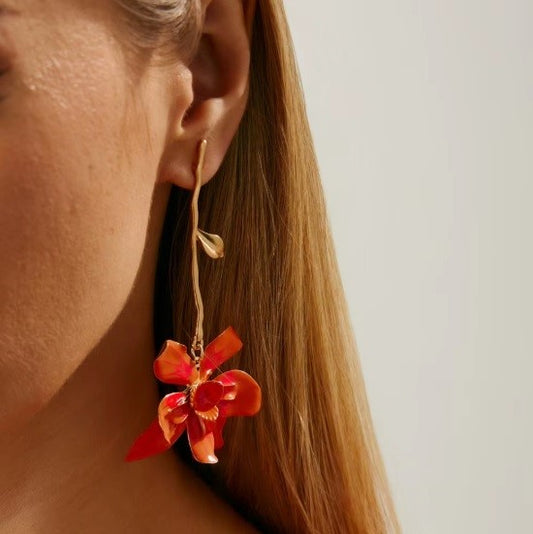 Aros “Flores colgantes 3D"