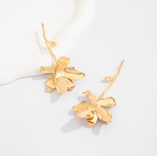 Aros “Flores colgantes 3D"