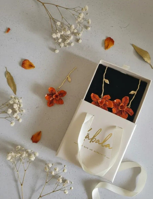 Aros “Flores colgantes 3D"