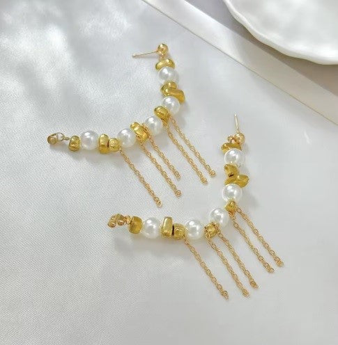 Aros Gota de Perla para Mujer Dorado — Elegancia Atemporal