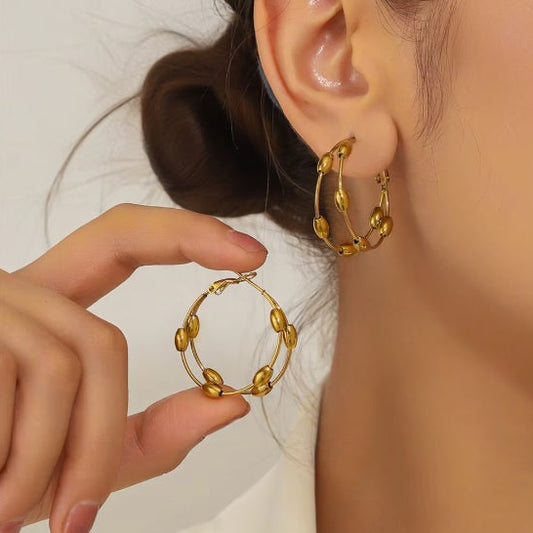 Aros "Circulo en capas" Dorado