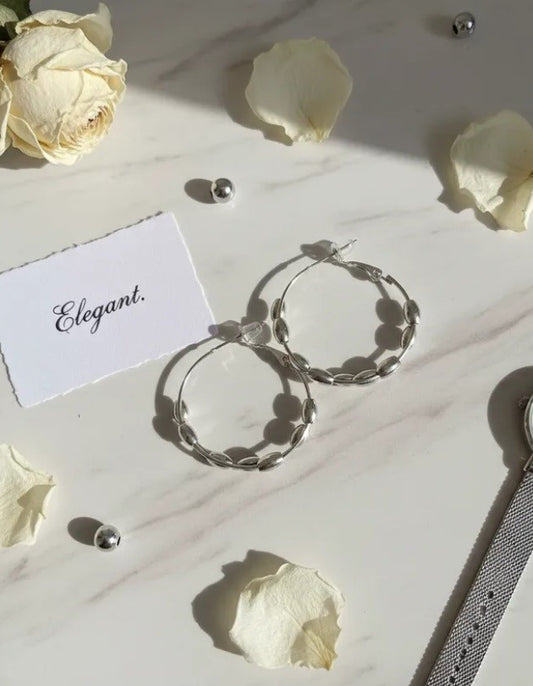 Aros "Circulo en capas" Plateado