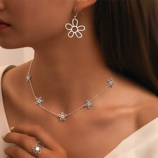 Conjunto "Flores caladas"