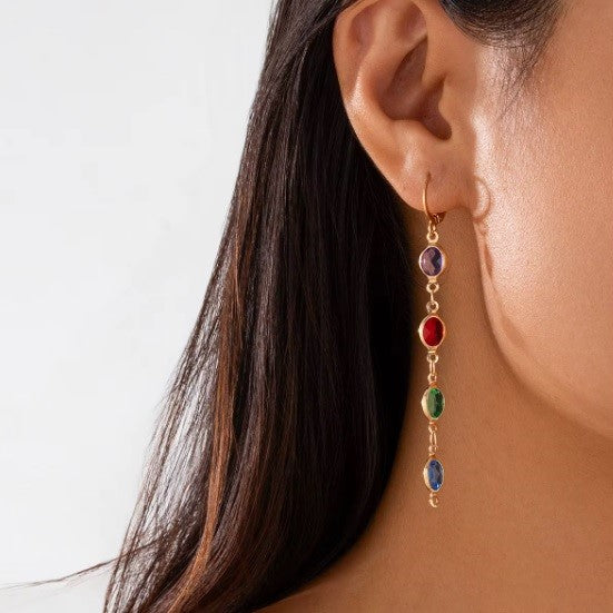Aros Colgantes de Cristal Coloridos – Diseño Fashion
