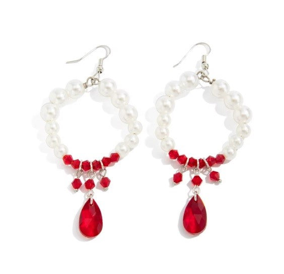 Aros “Perla Colgante” – Elegancia en Arco y Gota de Perla