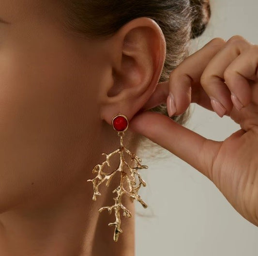 Aros “Rama de Coral” Dorado