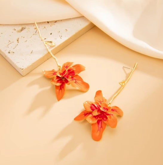 Aros “Flores colgantes 3D"