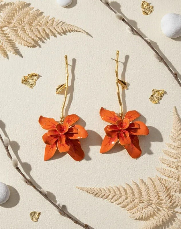 Aros “Flores colgantes 3D"