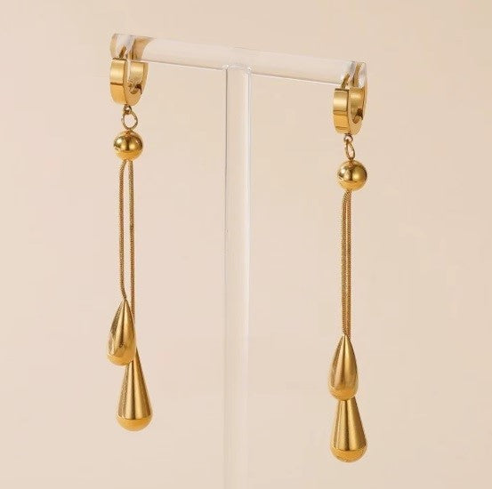 Aros "Doble Cadena en gota" – Estilo Minimalista & Versátil