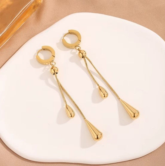 Aros "Doble Cadena en gota" – Estilo Minimalista & Versátil