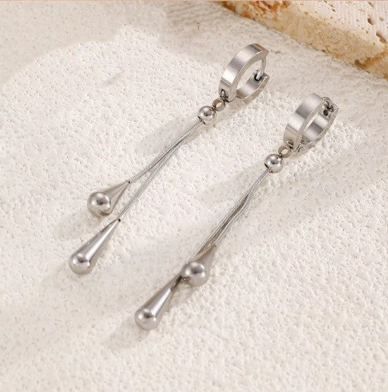 Aros "Doble Cadena en gota" – Estilo Minimalista & Versátil