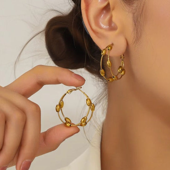 Aros "Circulo en capas" Dorado