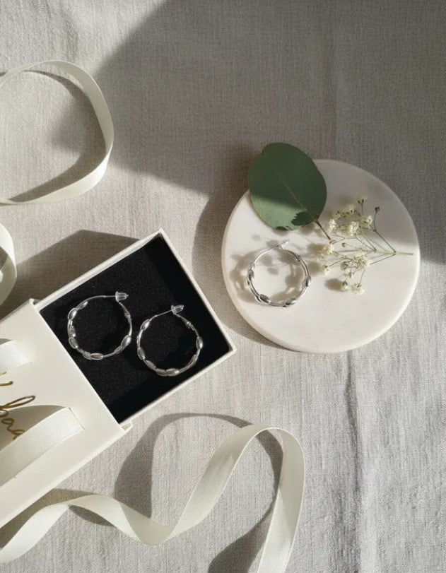 Aros "Circulo en capas" Plateado