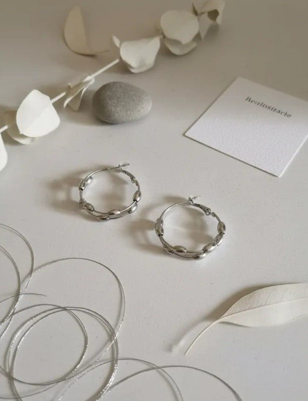 Aros "Circulo en capas" Plateado