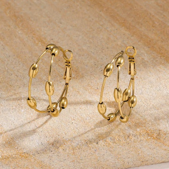 Aros "Circulo en capas" Dorado