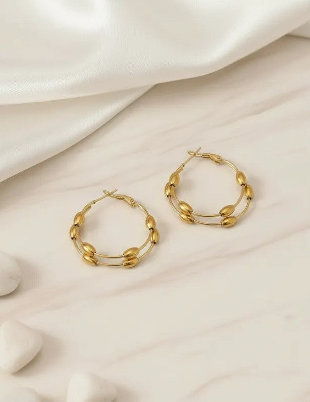 Aros "Circulo en capas" Dorado