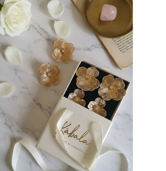 Aros «Doble Flor Calada» Dorado