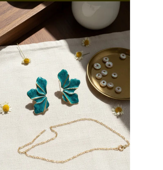 Aros “Flor Grande Multicolor – Stud” Verde