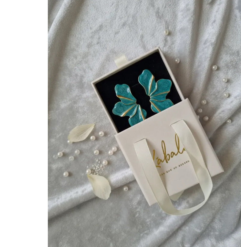 Aros “Flor Grande Multicolor – Stud” Verde