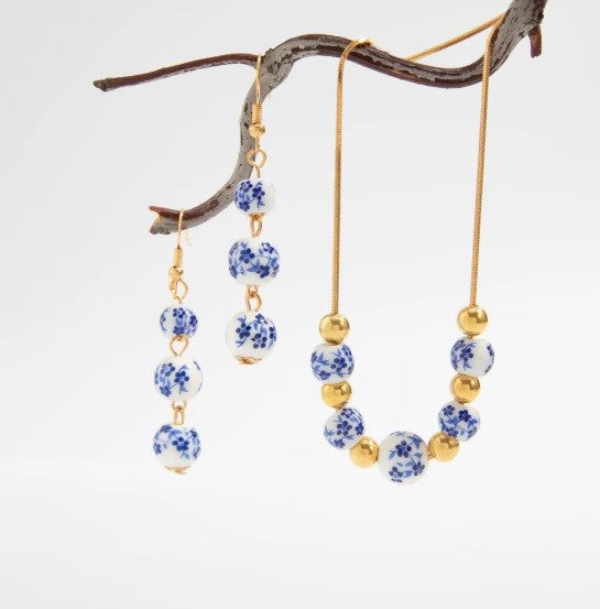 Conjunto “Flores en ceramica" – Elegancia en Cuentas de Cerámica