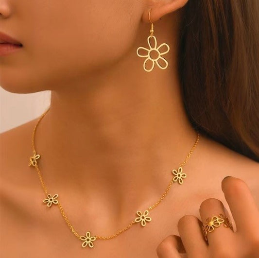 Conjunto "Flores caladas"