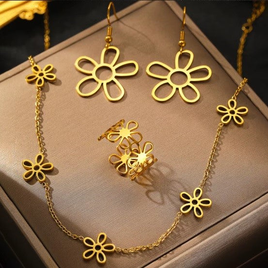 Conjunto "Flores caladas"