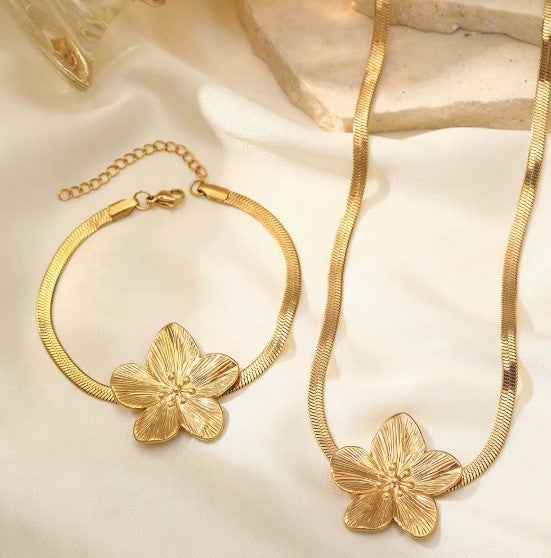 Conjunto Flor Vintage – Collar + Pulsera
