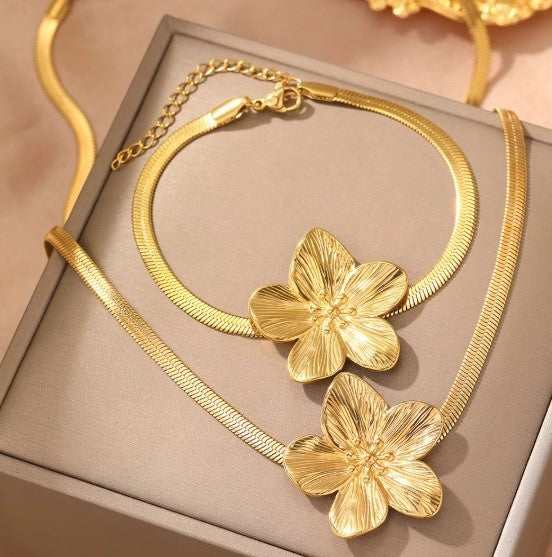Conjunto Flor Vintage – Collar + Pulsera