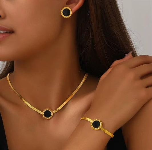 Conjunto “Snake Chain” – Set Completo (Collar + Pulsera + Pendientes)