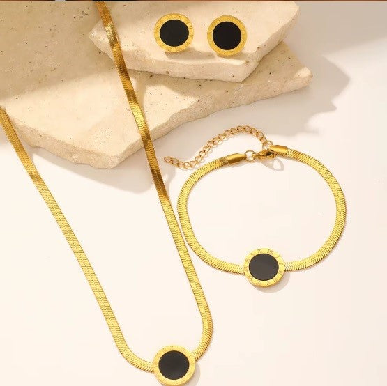 Conjunto “Snake Chain” – Set Completo (Collar + Pulsera + Pendientes)