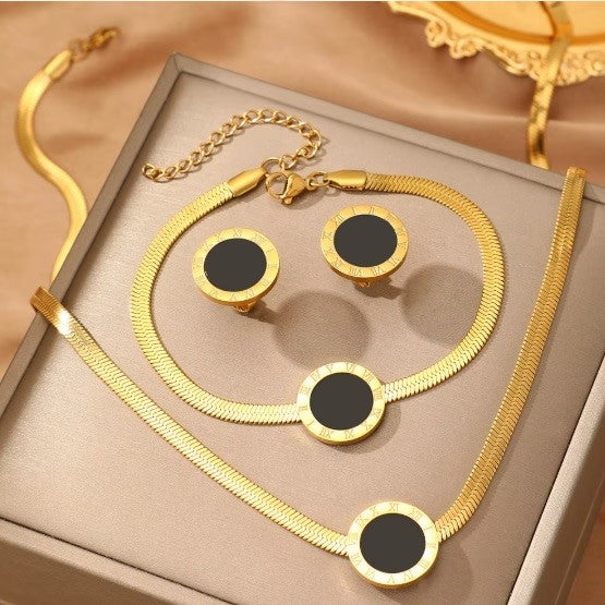 Conjunto “Snake Chain” – Set Completo (Collar + Pulsera + Pendientes)